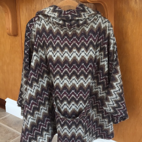 Wool Belted Poncho - Picture 2 of 4